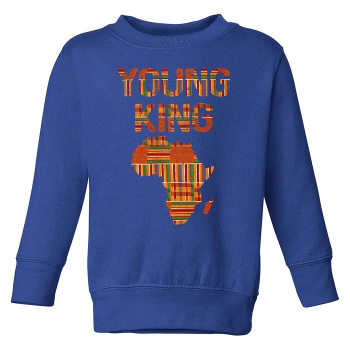 Young King African American Juneteenth Black History Month Gift Toddler Sweatshirt