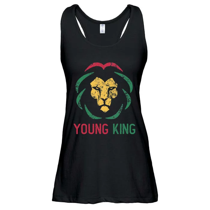 Young King African Lion Black History Month African Ladies Essential Flowy Tank