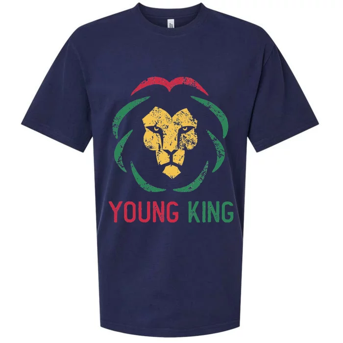 Young King African Lion Black History Month African Sueded Cloud Jersey T-Shirt