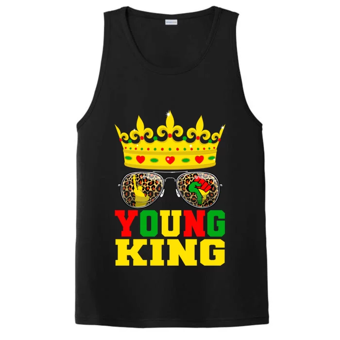 Young King African American 1865 Juneteenth Crown Gift Performance Tank