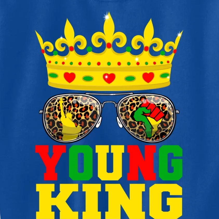 Young King African American 1865 Juneteenth Crown Gift Kids Sweatshirt