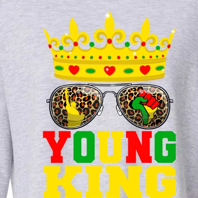 Young King African American 1865 Juneteenth Crown Gift Cropped Pullover Crew