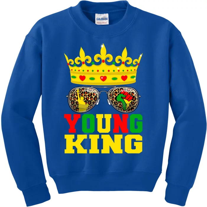 Young King African American 1865 Juneteenth Crown Gift Kids Sweatshirt