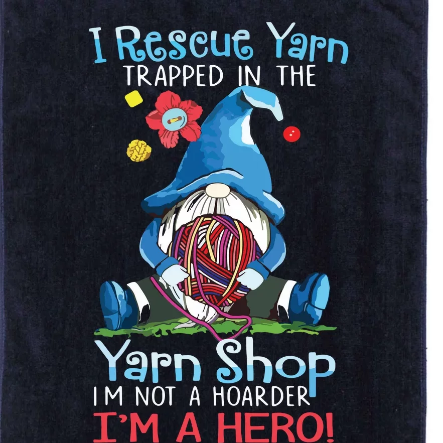 Yarn Knitting Crochet Hoarder Gnome Funny Gift Apparel Platinum Collection Golf Towel