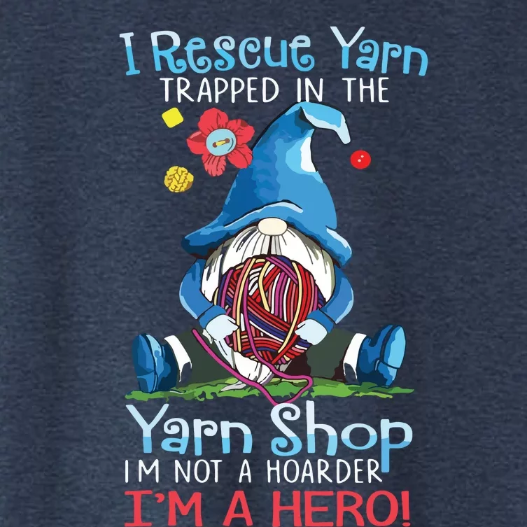 Yarn Knitting Crochet Hoarder Gnome Funny Gift Apparel Women's Crop Top Tee