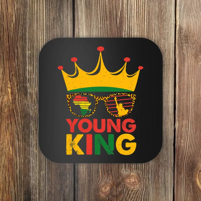 Young King Crown African American Boy 1865 Juneteenth Coaster