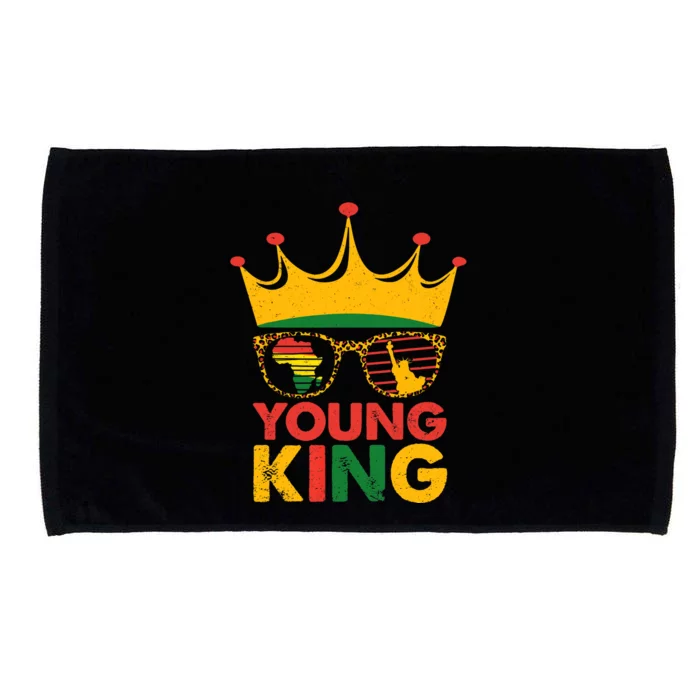 Young King Crown African American Boy 1865 Juneteenth Microfiber Hand Towel