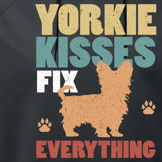 Yorkie Kisses Fix Everything Performance Fleece Hoodie