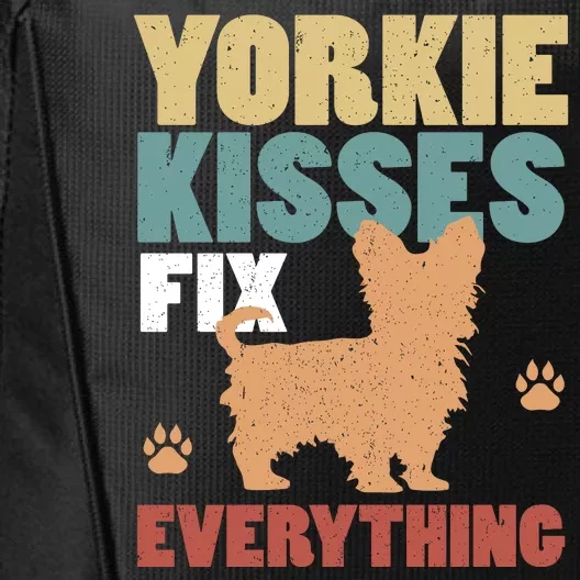 Yorkie Kisses Fix Everything City Backpack