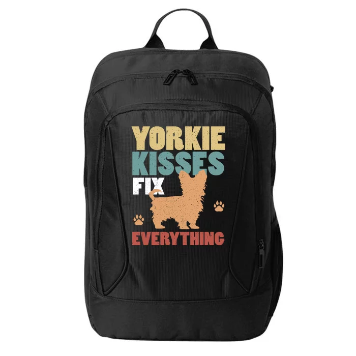 Yorkie Kisses Fix Everything City Backpack