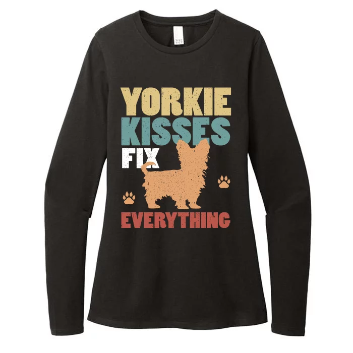 Yorkie Kisses Fix Everything Womens CVC Long Sleeve Shirt