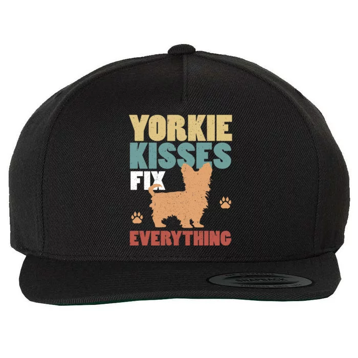 Yorkie Kisses Fix Everything Wool Snapback Cap