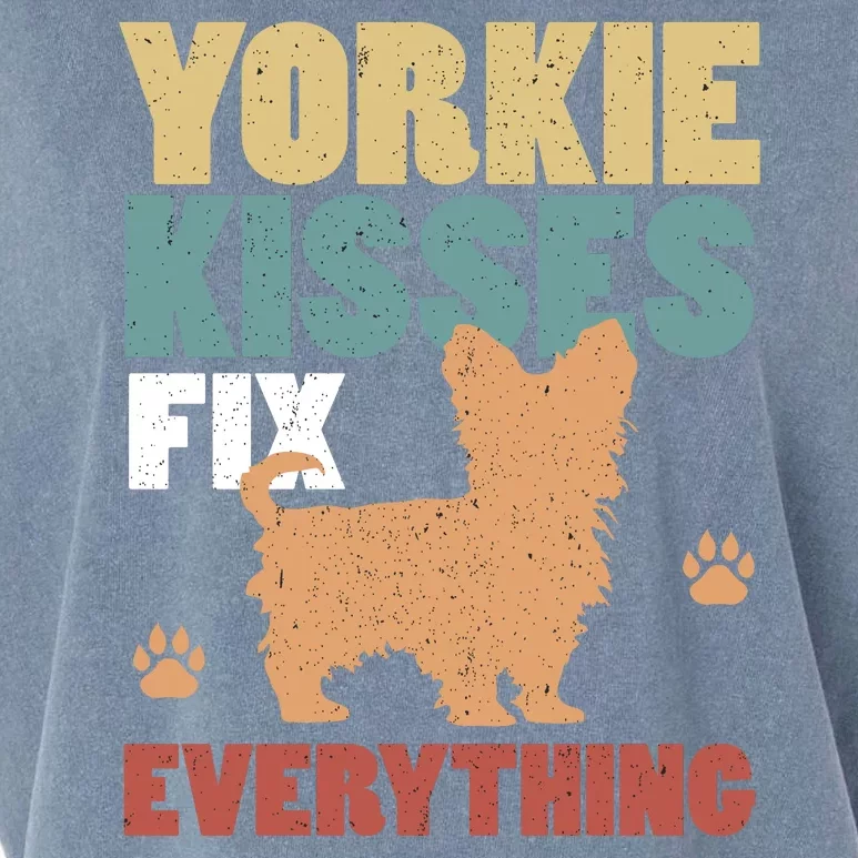 Yorkie Kisses Fix Everything Garment-Dyed Women's Muscle Tee