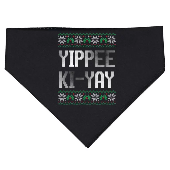 Yippee kiyay  funny Christmas USA-Made Doggie Bandana