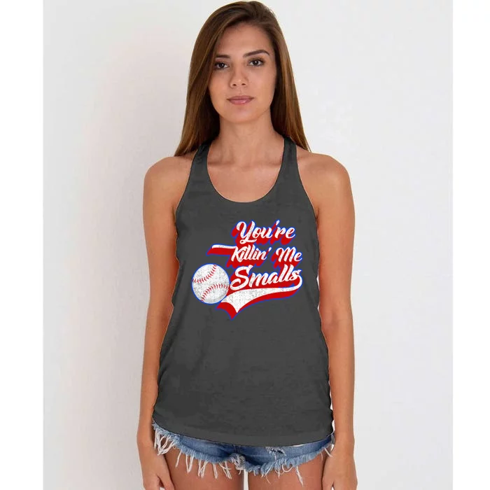 You're Killin Me Smalls Funny Baseball Women's Knotted Racerback Tank