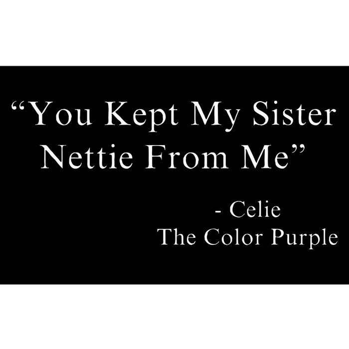 You Kept My Sister Nettie From Me Celie Purple Color Movie Bumper Sticker