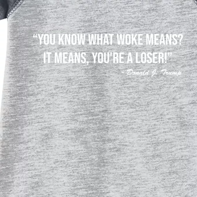 You Know What Woke Means? It Means, You're A Loser! Infant Baby Jersey Bodysuit