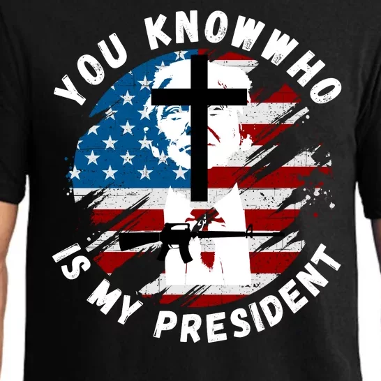 You Know Who Is My President Trump 2024 Save America Again Trump 45 47 Flag Pajama Set