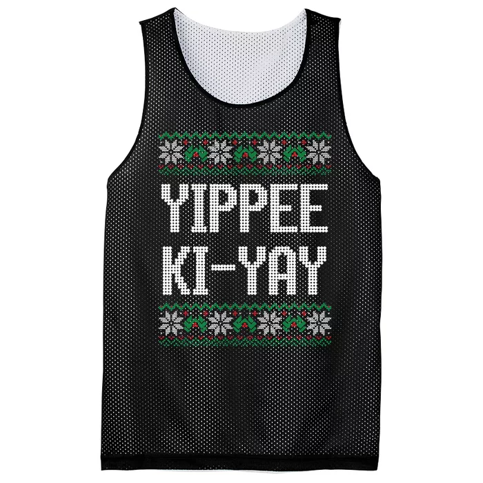 Yippee Ki Yay Funny Christmas Mesh Reversible Basketball Jersey Tank