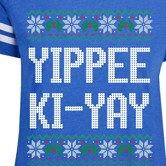 Yippee Ki Yay Funny Christmas Enza Ladies Jersey Football T-Shirt