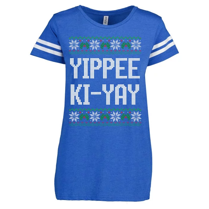 Yippee Ki Yay Funny Christmas Enza Ladies Jersey Football T-Shirt