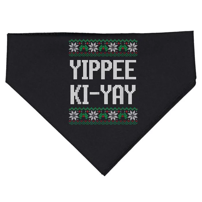 Yippee Ki Yay Funny Christmas Funny Gift USA-Made Doggie Bandana