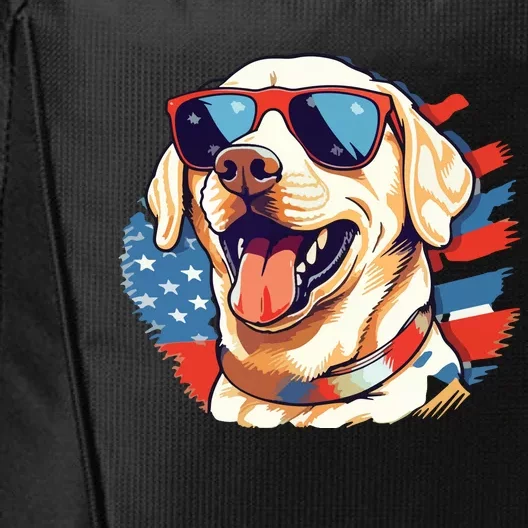 Yellow Lab 4th Of July Design Patriotic Pup Labrador Pride City Backpack