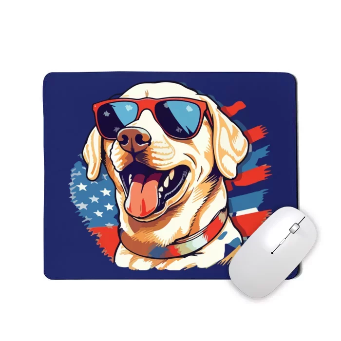 Yellow Lab 4th Of July Design Patriotic Pup Labrador Pride Mousepad