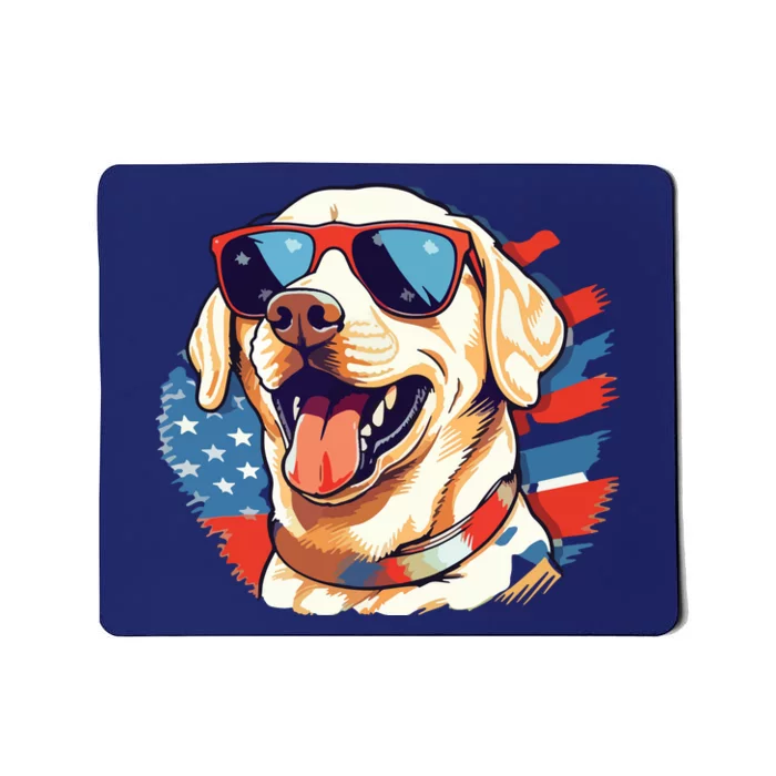 Yellow Lab 4th Of July Design Patriotic Pup Labrador Pride Mousepad