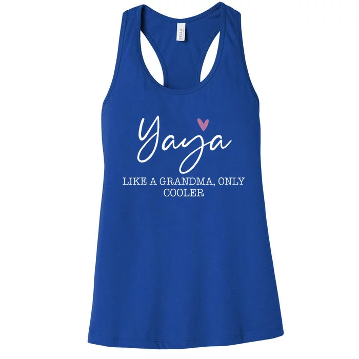 Yaya Like A Grandma Only Cooler Heart Mothers Day Women's Racerback Tank