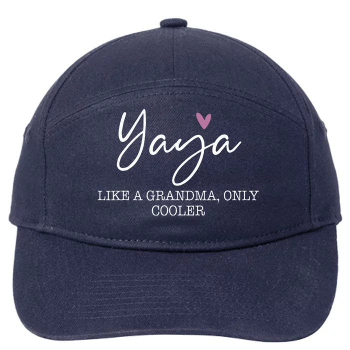 Yaya Like A Grandma Only Cooler Heart Mothers Day 7-Panel Snapback Hat