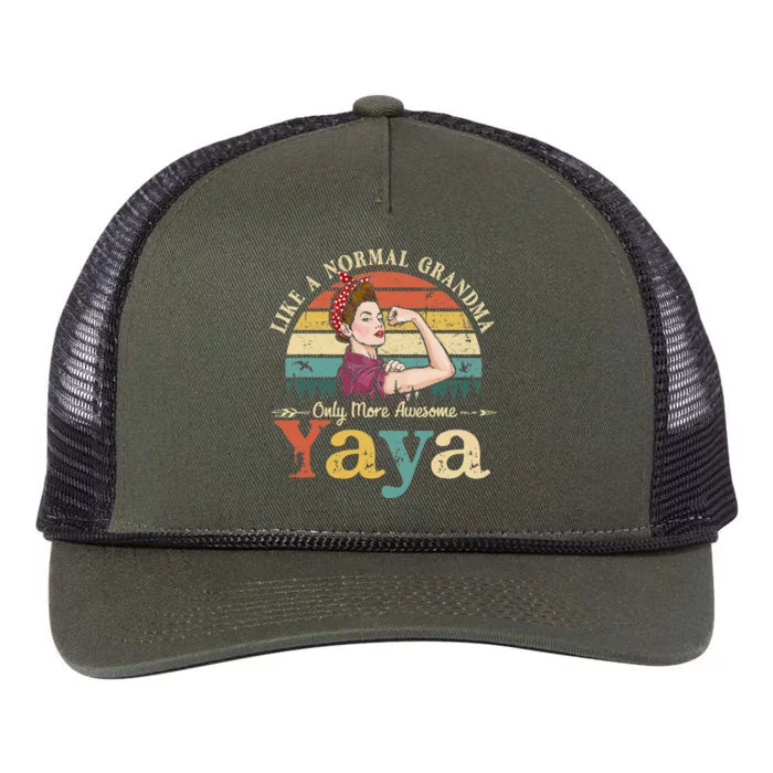 Yaya Like A Normal Grandma Only More Awesome Women Grandma Retro Rope Trucker Hat Cap