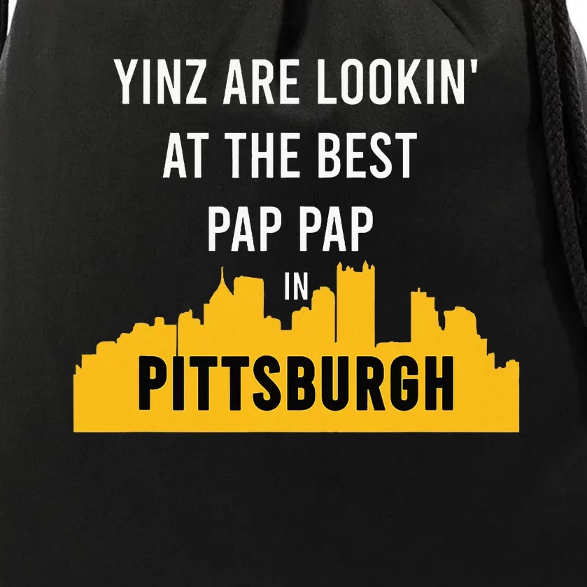 Yinz Looking At Best Yinzer Pap Pap Pittsburgh Pa Drawstring Bag