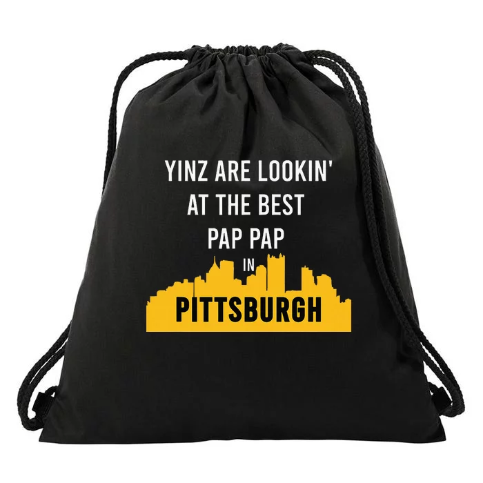 Yinz Looking At Best Yinzer Pap Pap Pittsburgh Pa Drawstring Bag