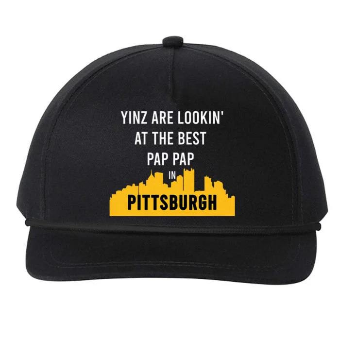 Yinz Looking At Best Yinzer Pap Pap Pittsburgh Pa Snapback Five-Panel Rope Hat