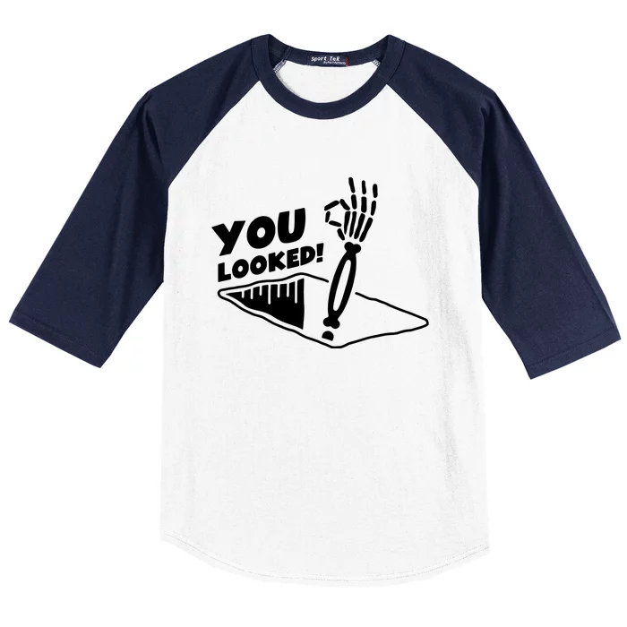 You Looked Bongo Hole Purely Looked Skeleton Baseball Sleeve Shirt