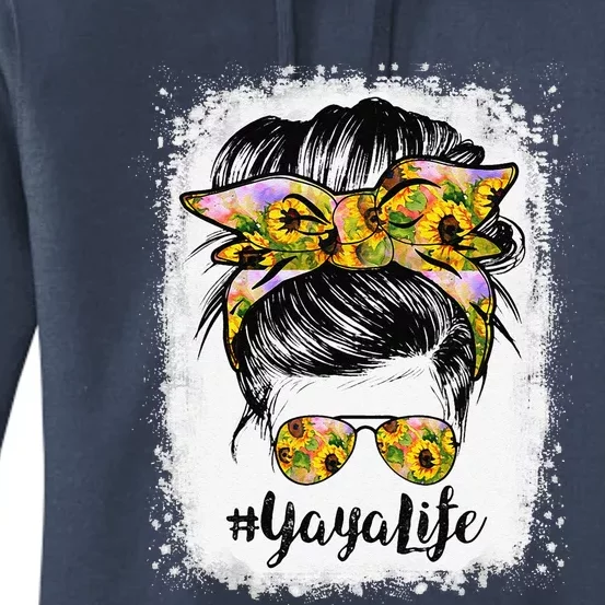 Yaya Life Bleached Yaya Life Sunflower Messy Bun Women's Pullover Hoodie