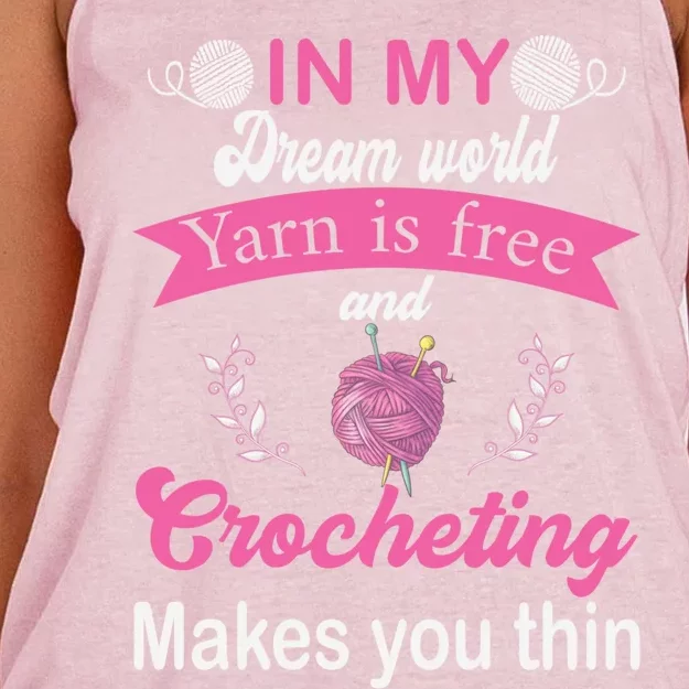 Yarn Lover Crochet Hobby Crocheting Humor Crocheter Quilter Cute Gift Women's Knotted Racerback Tank