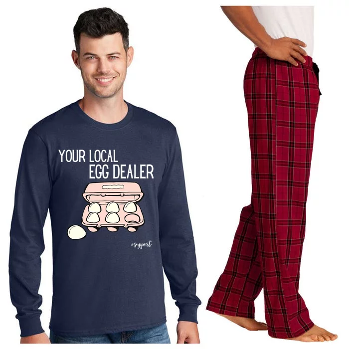 Your Local Egg Dealer Farm Fresh Eggs Funny Farming Lovers Long Sleeve Pajama Set