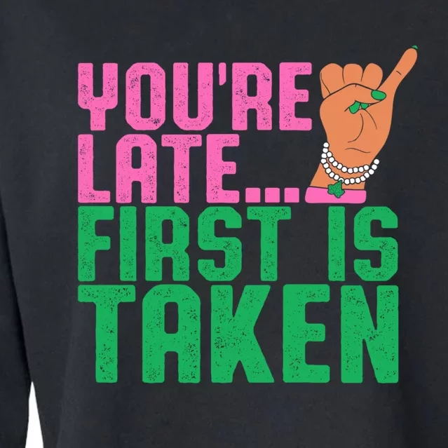 YouRe Late First Is Taken J15 FounderS Day Aka Women Girl Cropped Pullover Crew