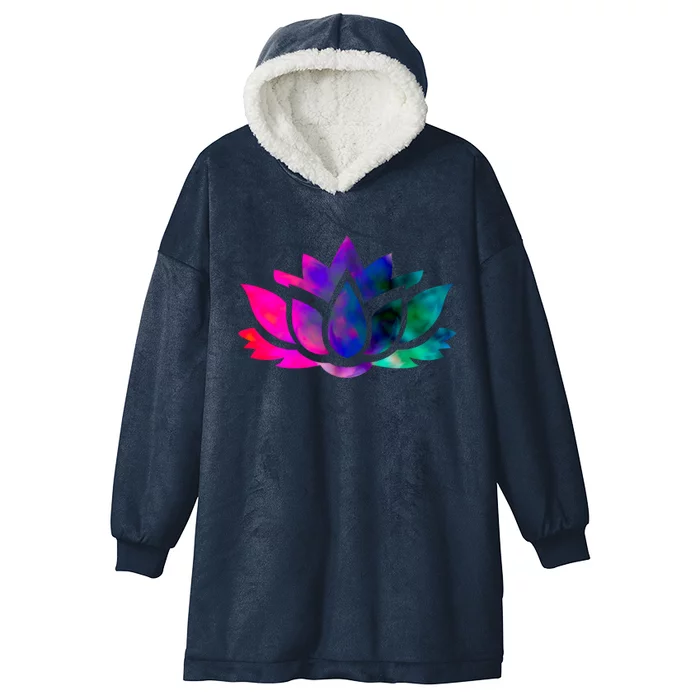 Yoga Lotus Flower Gift Hooded Wearable Blanket