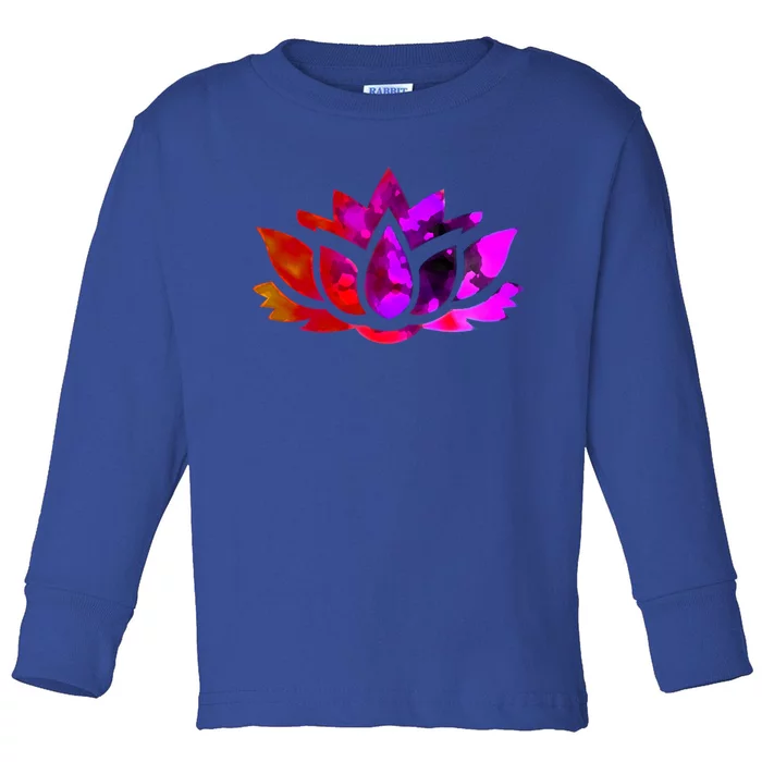 Yoga Lotus Flower Gift Toddler Long Sleeve Shirt