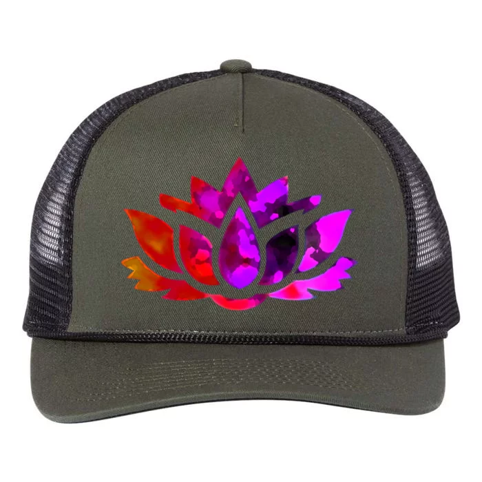 Yoga Lotus Flower Gift Retro Rope Trucker Hat Cap