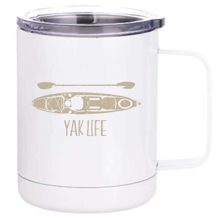 Yak Life Graphic Kayak Life Kayaking And Paddling Gift Front & Back 12oz Stainless Steel Tumbler Cup