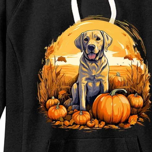 Yellow Lab Halloween Cute And Spooky Dog Women's Fleece Hoodie