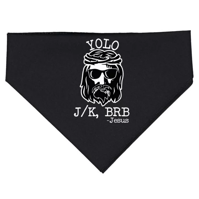 Yolo Lol Jk Brb Jesus Christmas X Mas Religious Christ USA-Made Doggie Bandana