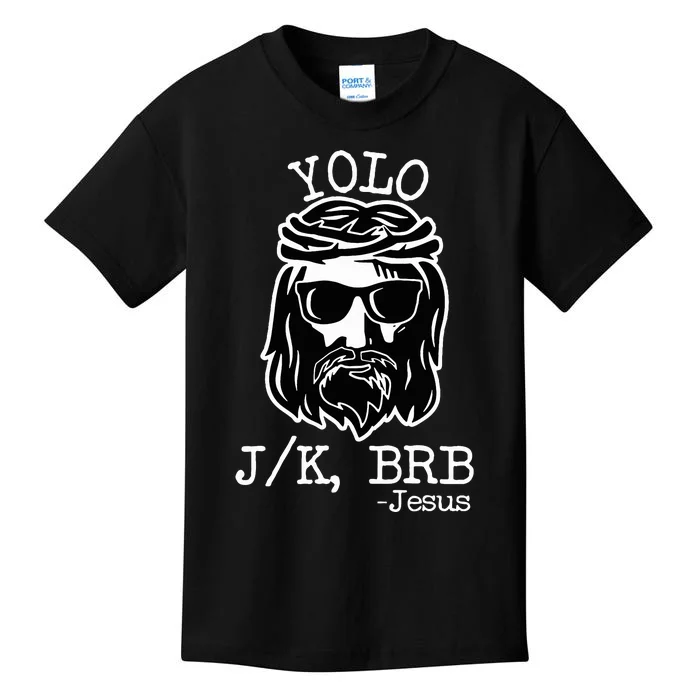 Yolo Lol Jk Brb Jesus Christmas X Mas Religious Christ Kids T-Shirt