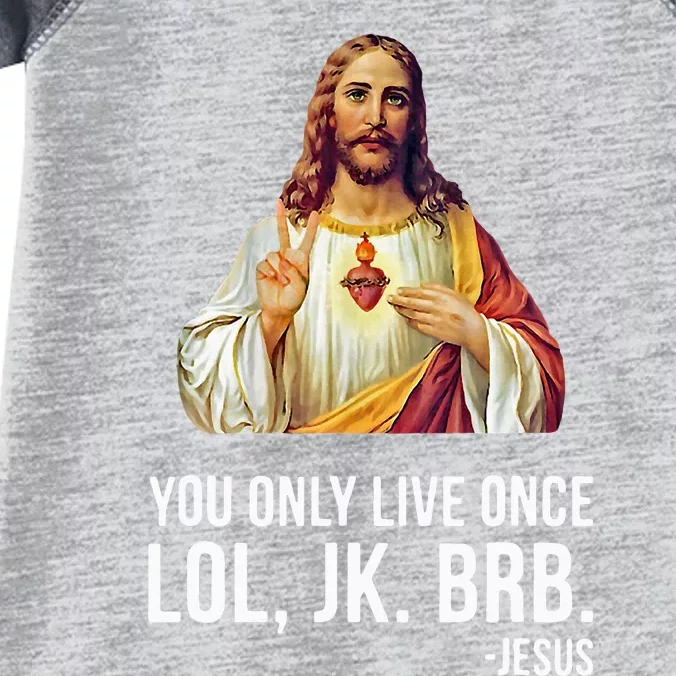 Yolo Lol Jk Brb Jesus Infant Baby Jersey Bodysuit