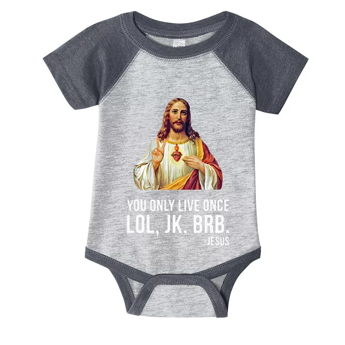 Yolo Lol Jk Brb Jesus Infant Baby Jersey Bodysuit