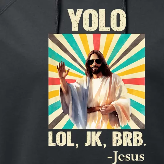 Yolo Lol Jk Brb Jesus Funny Easter Christians Resurrection Performance Fleece Hoodie